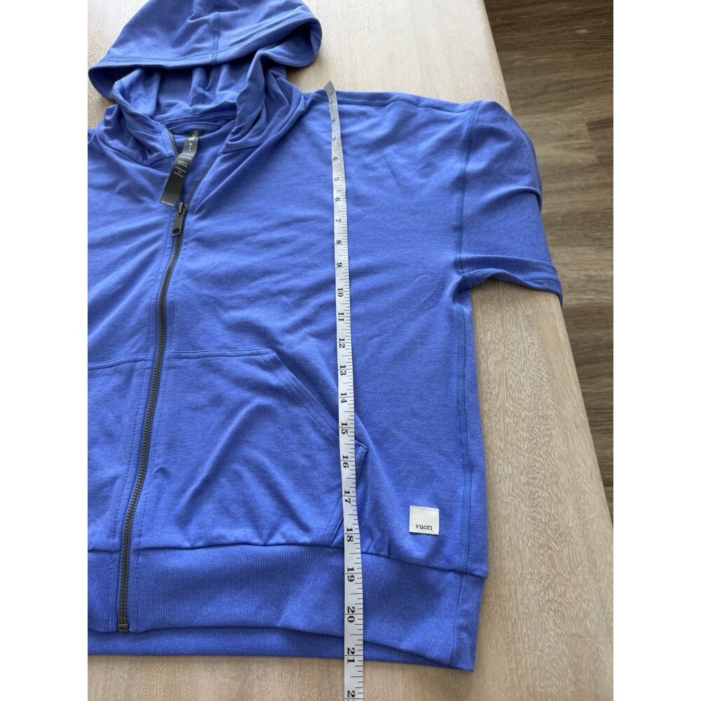 Vuori NWOT Halo Modern Zip Hoodie Bright Iris Heather Blue Size Small - Picture 7 of 8